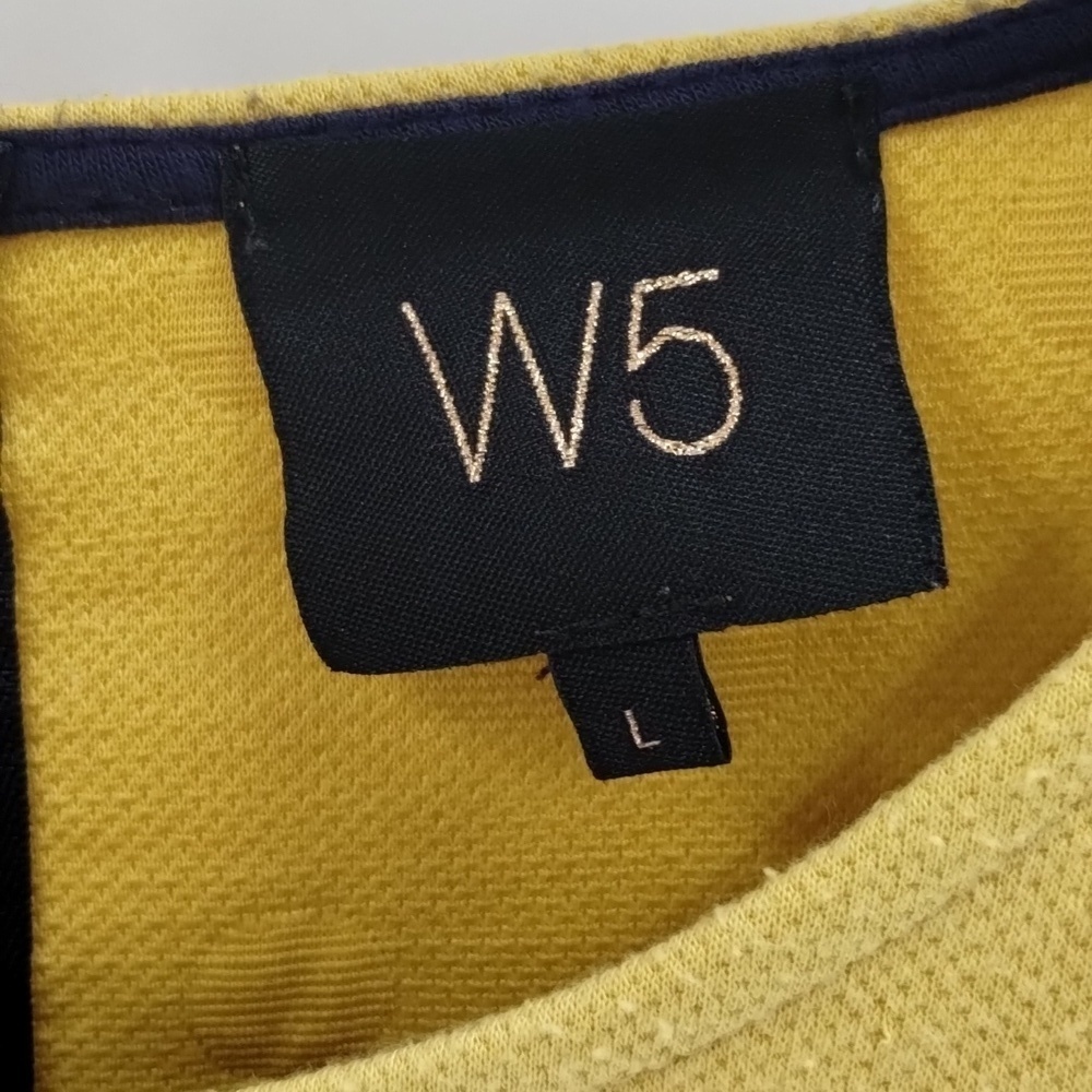 Anthropologie W5 large yellow blouse  embossed dot zip back elbow sleeve top - Picture 4 of 7
